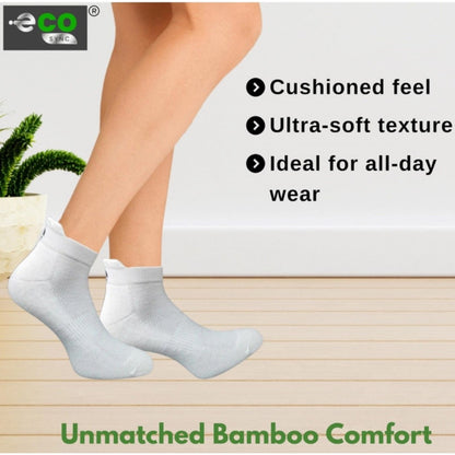 4_Pair Set Unisex Casual Bamboo Cotton Printed Ankle Length Socks (Multicolor)