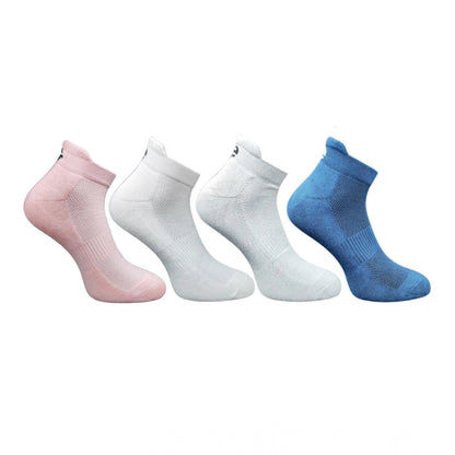 4_Pair Set Unisex Casual Bamboo Cotton Printed Ankle Length Socks (Multicolor)