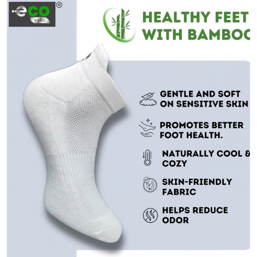 4_Pair Set Unisex Casual Bamboo Cotton Printed Ankle Length Socks (Multicolor)