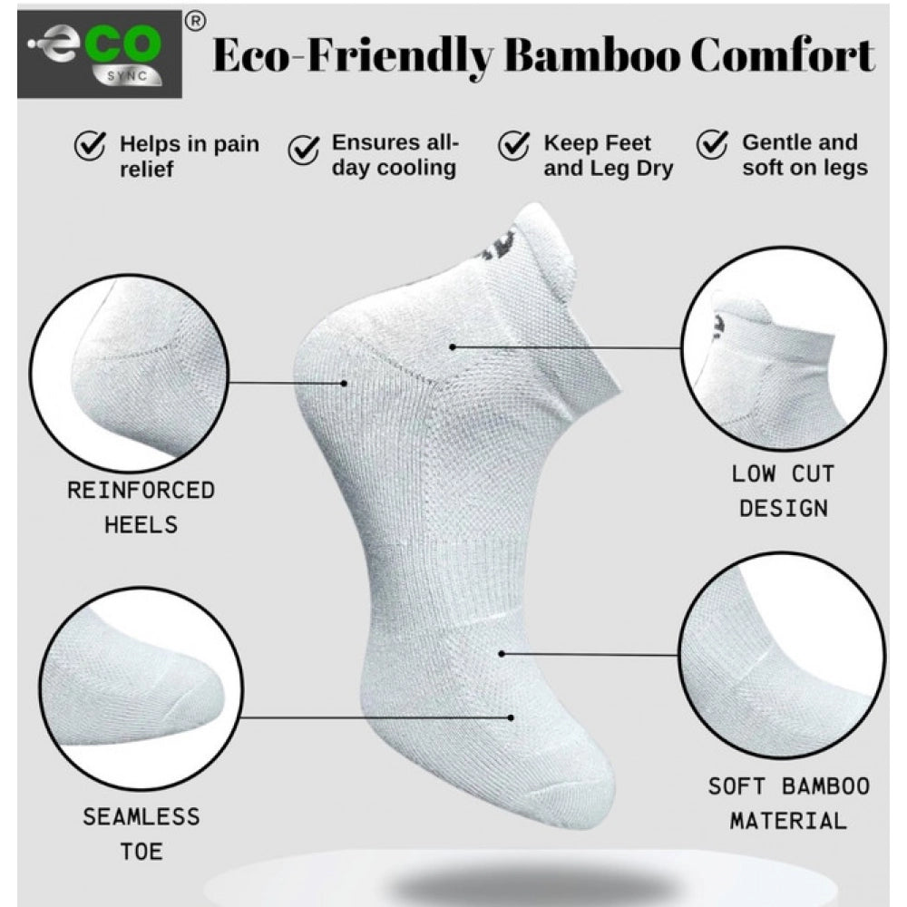 4_Pair Set Unisex Casual Bamboo Cotton Printed Ankle Length Socks (Multicolor)