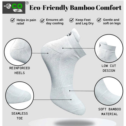 4_Pair Set Unisex Casual Bamboo Cotton Printed Ankle Length Socks (Multicolor)