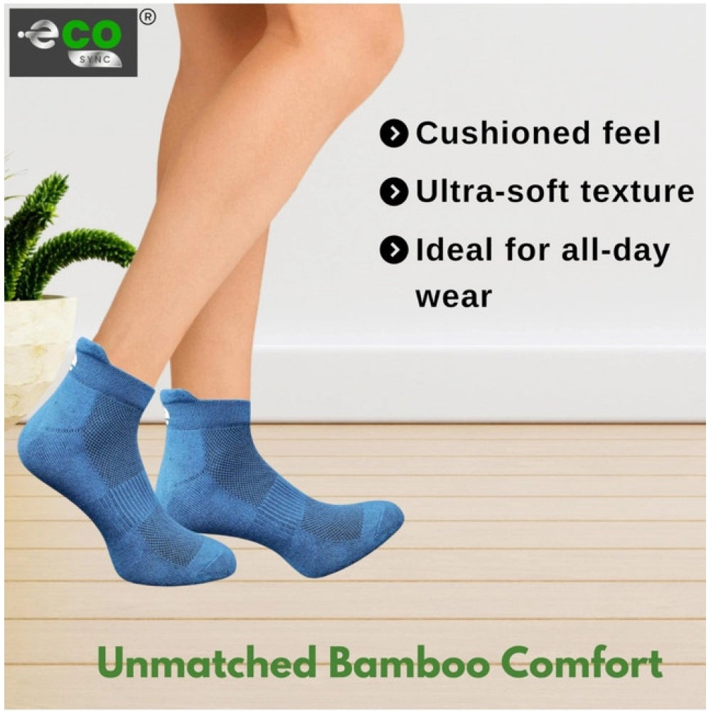 4_Pair Set Unisex Casual Bamboo Cotton Printed Ankle Length Socks (Multicolor)
