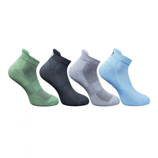 4_Pair Set Unisex Casual Bamboo Cotton Printed Ankle Length Socks (Multicolor)