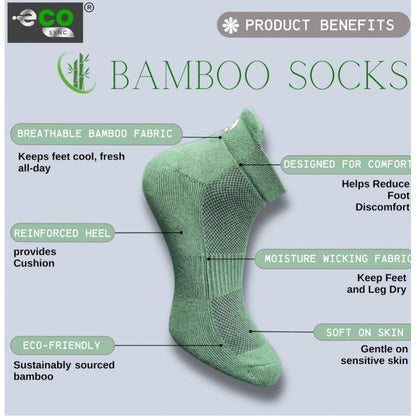 4_Pair Set Unisex Casual Bamboo Cotton Printed Ankle Length Socks (Multicolor)