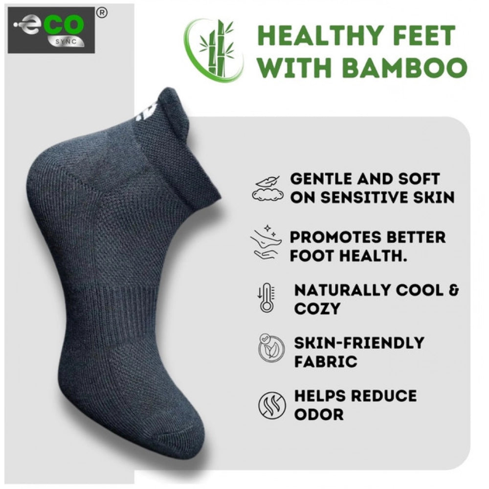4_Pair Set Unisex Casual Bamboo Cotton Printed Ankle Length Socks (Multicolor)