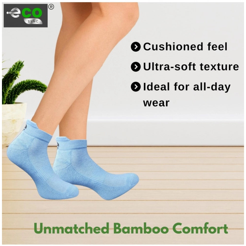 4_Pair Set Unisex Casual Bamboo Cotton Printed Ankle Length Socks (Multicolor)