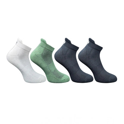 4_Pair Set Unisex Casual Bamboo Cotton Printed Ankle Length Socks (Multicolor)