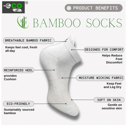 4_Pair Set Unisex Casual Bamboo Cotton Printed Ankle Length Socks (Multicolor)