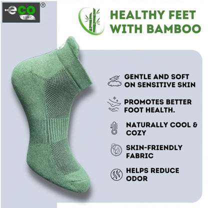 4_Pair Set Unisex Casual Bamboo Cotton Printed Ankle Length Socks (Multicolor)