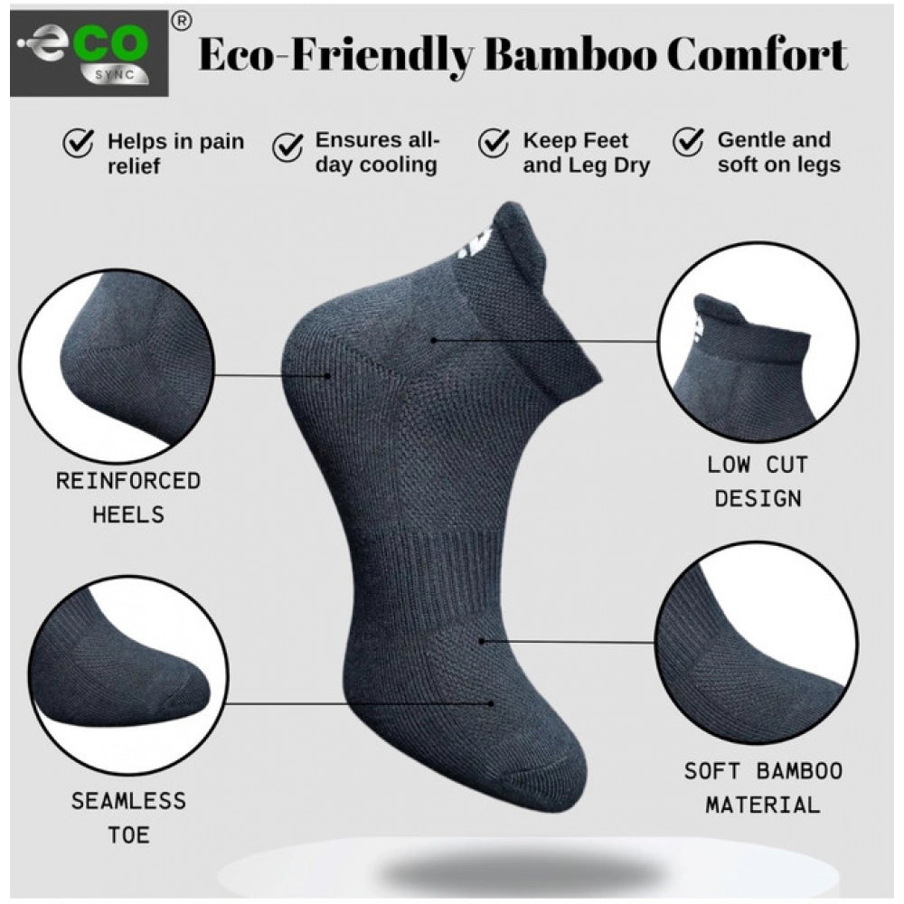4_Pair Set Unisex Casual Bamboo Cotton Printed Ankle Length Socks (Multicolor)