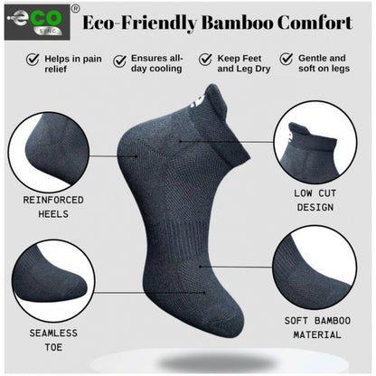 4_Pair Set Unisex Casual Bamboo Cotton Printed Ankle Length Socks (Multicolor)