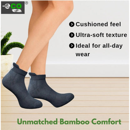 4_Pair Set Unisex Casual Bamboo Cotton Printed Ankle Length Socks (Multicolor)