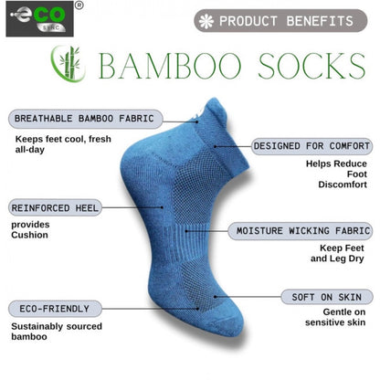 4_Pair Set Unisex Casual Bamboo Cotton Printed Ankle Length Socks (Multicolor)