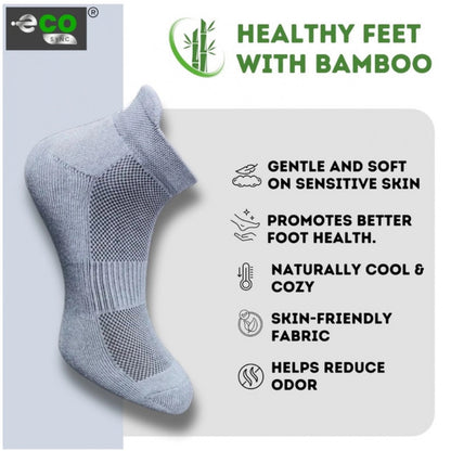 4_Pair Set Unisex Casual Bamboo Cotton Printed Ankle Length Socks (Multicolor)