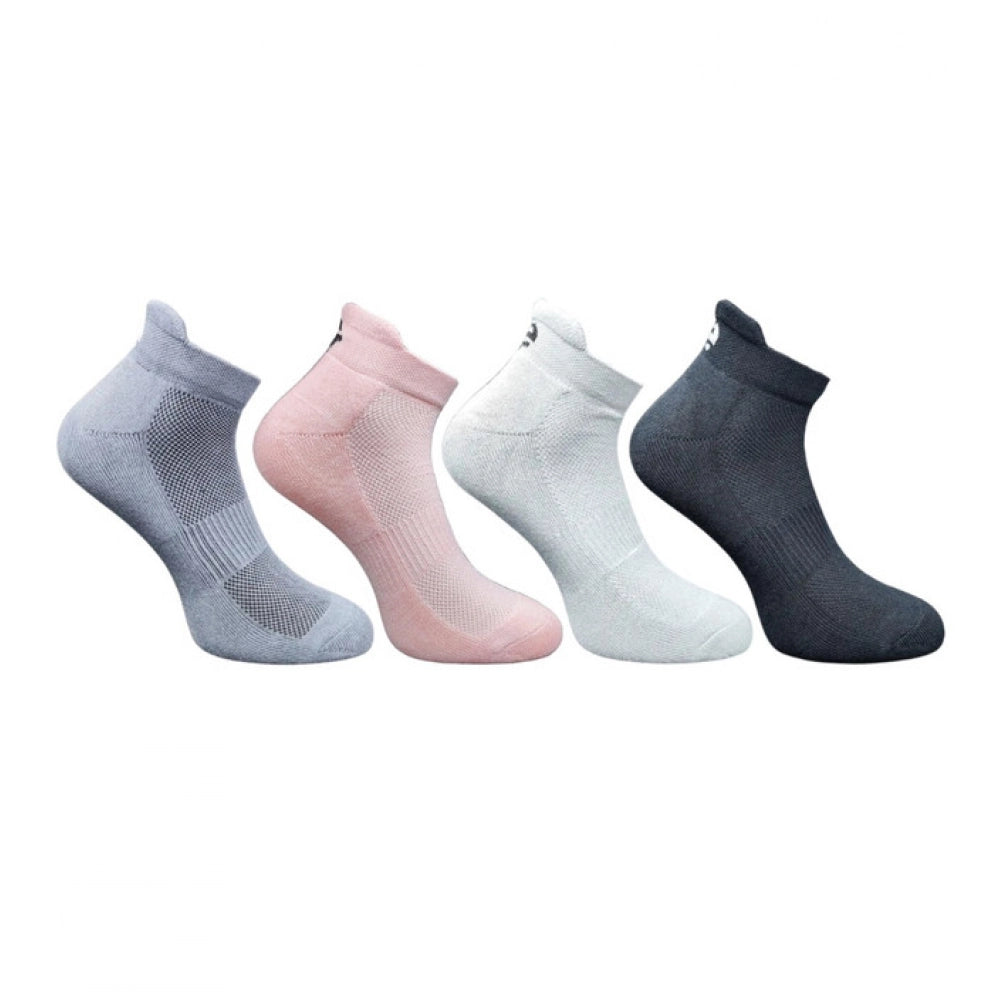 4_Pair Set Unisex Casual Bamboo Cotton Printed Ankle Length Socks (Multicolor)