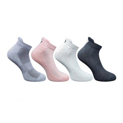 4_Pair Set Unisex Casual Bamboo Cotton Printed Ankle Length Socks (Multicolor)