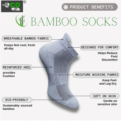 4_Pair Set Unisex Casual Bamboo Cotton Printed Ankle Length Socks (Multicolor)