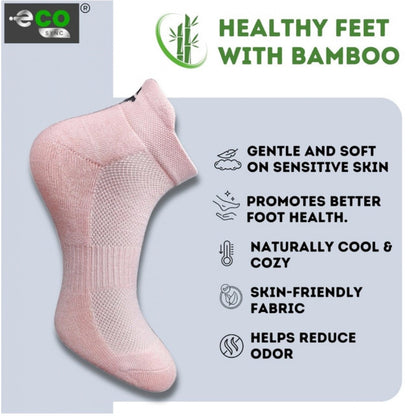4_Pair Set Unisex Casual Bamboo Cotton Printed Ankle Length Socks (Multicolor)