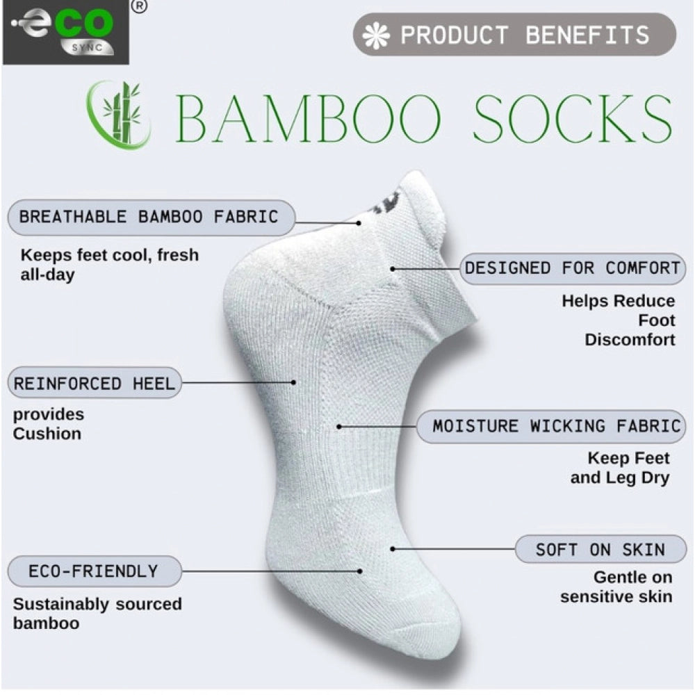 4_Pair Set Unisex Casual Bamboo Cotton Printed Ankle Length Socks (Multicolor)