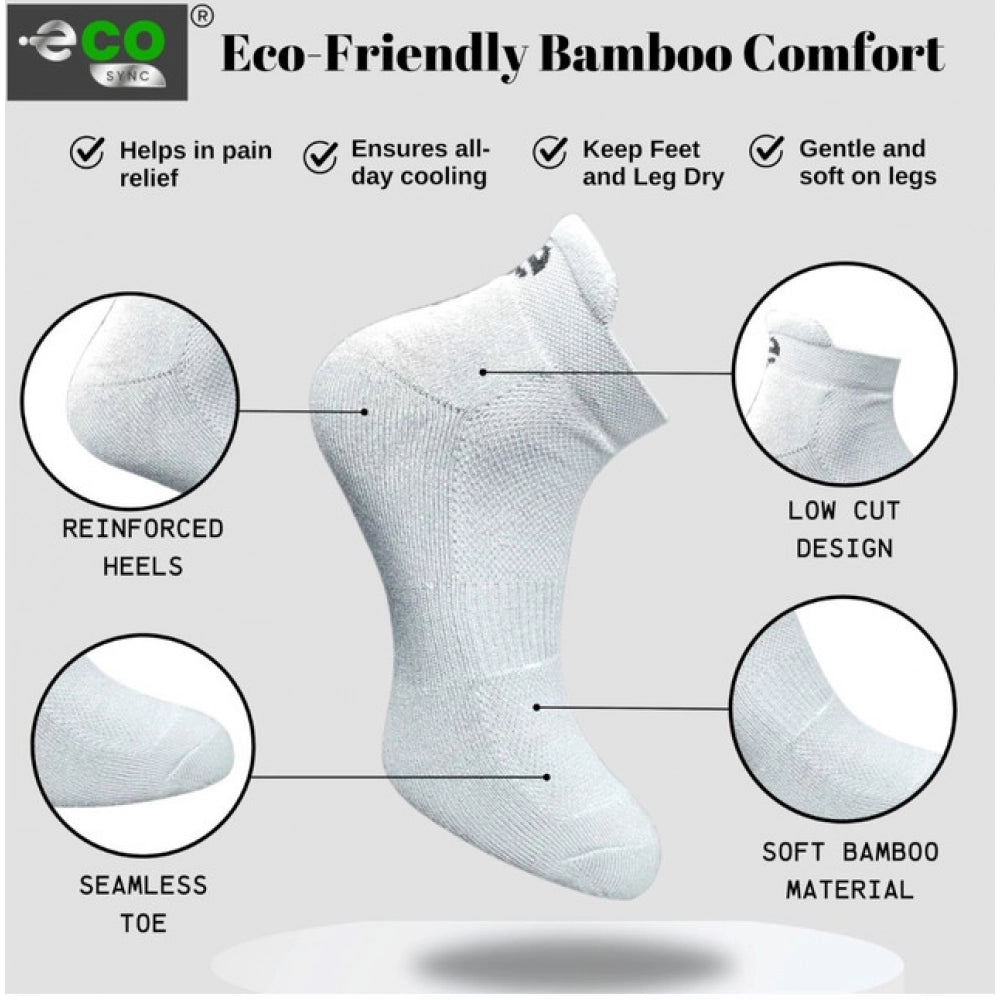 4_Pair Set Unisex Casual Bamboo Cotton Printed Ankle Length Socks (Multicolor)