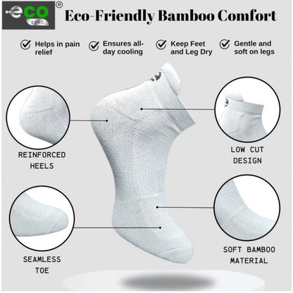 4_Pair Set Unisex Casual Bamboo Cotton Printed Ankle Length Socks (Multicolor)