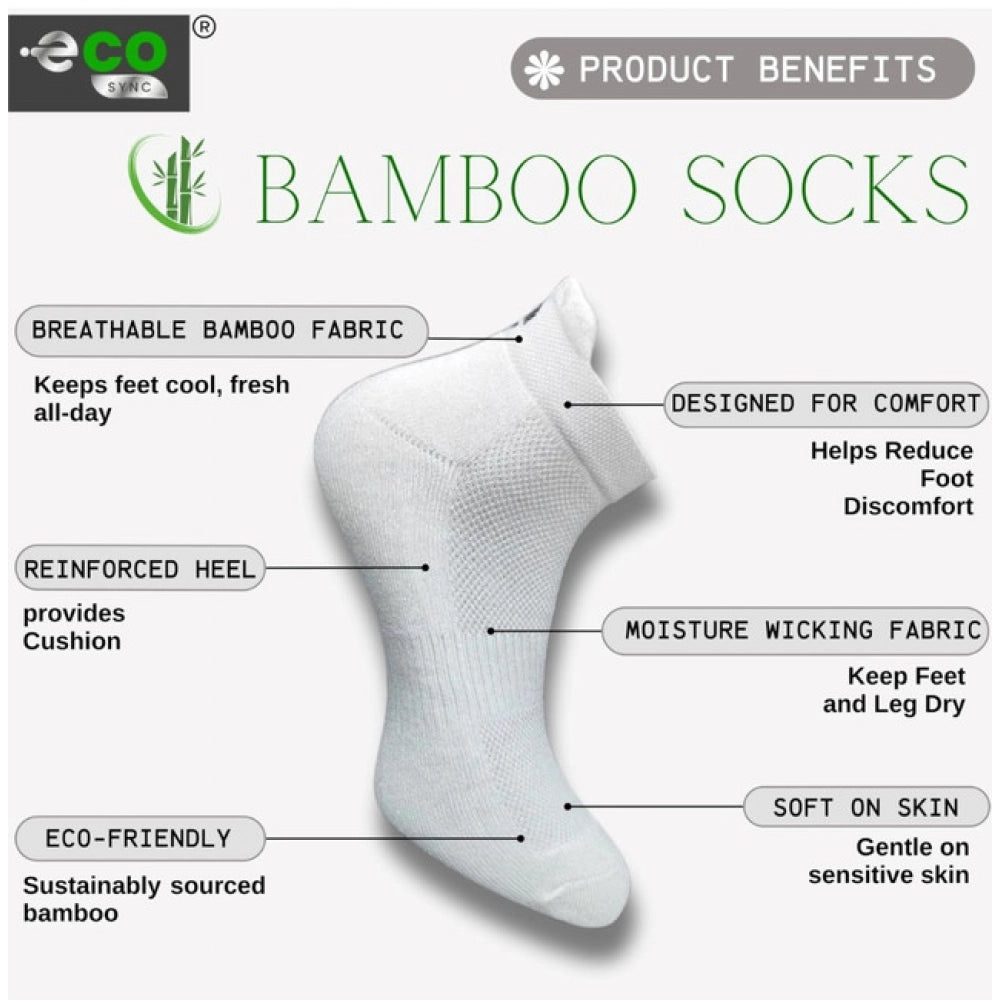 4_Pair Set Unisex Casual Bamboo Cotton Printed Ankle Length Socks (Multicolor)