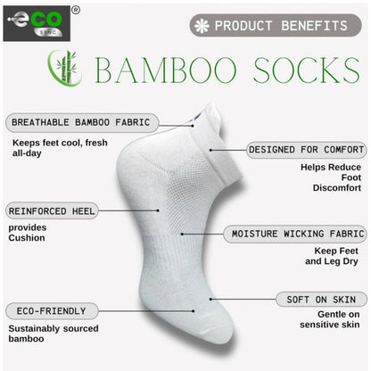 4_Pair Set Unisex Casual Bamboo Cotton Printed Ankle Length Socks (Multicolor)