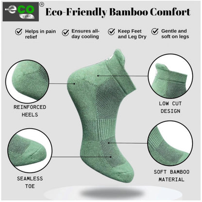 4_Pair Set Unisex Casual Bamboo Cotton Printed Ankle Length Socks (Multicolor)