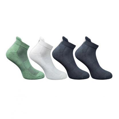 4_Pair Set Unisex Casual Bamboo Cotton Printed Ankle Length Socks (Multicolor)