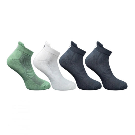 4_Pair Set Unisex Casual Bamboo Cotton Printed Ankle Length Socks (Multicolor)
