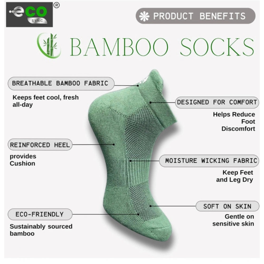 4_Pair Set Unisex Casual Bamboo Cotton Printed Ankle Length Socks (Multicolor)