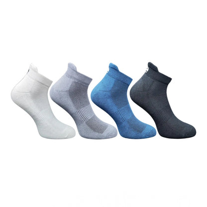 4_Pair Set Unisex Casual Bamboo Cotton Printed Ankle Length Socks (Multicolor)