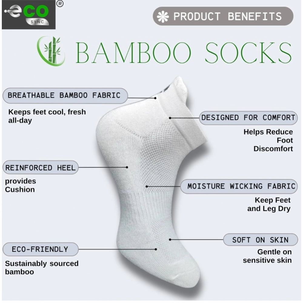 4_Pair Set Unisex Casual Bamboo Cotton Printed Ankle Length Socks (Multicolor)