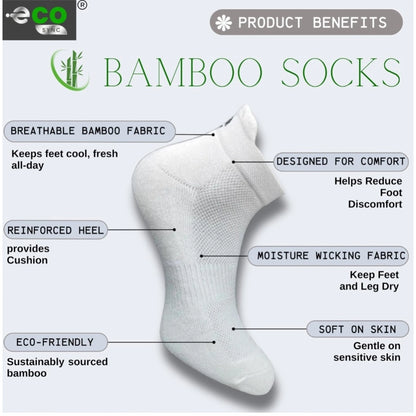 4_Pair Set Unisex Casual Bamboo Cotton Printed Ankle Length Socks (Multicolor)