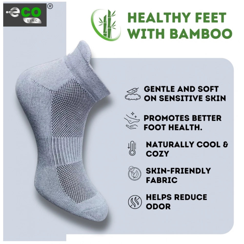 4_Pair Set Unisex Casual Bamboo Cotton Printed Ankle Length Socks (Multicolor)