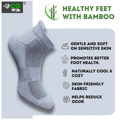 4_Pair Set Unisex Casual Bamboo Cotton Printed Ankle Length Socks (Multicolor)