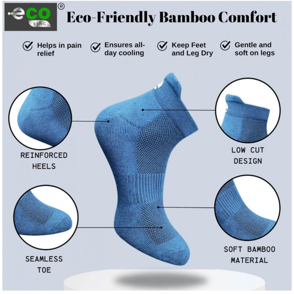 4_Pair Set Unisex Casual Bamboo Cotton Printed Ankle Length Socks (Multicolor)