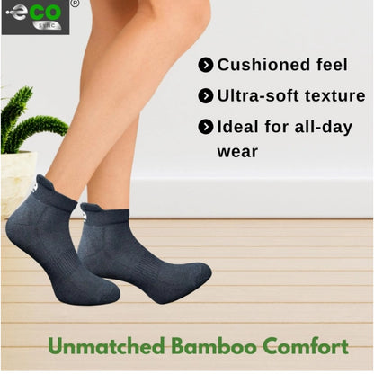 4_Pair Set Unisex Casual Bamboo Cotton Printed Ankle Length Socks (Multicolor)