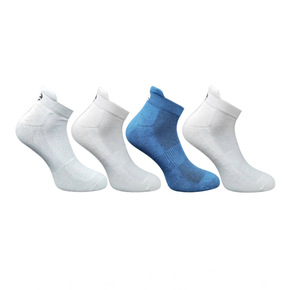 4_Pair Set Unisex Casual Bamboo Cotton Printed Ankle Length Socks (Multicolor)