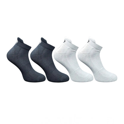 4_Pair Set Unisex Casual Bamboo Cotton Printed Ankle Length Socks (Multicolor)