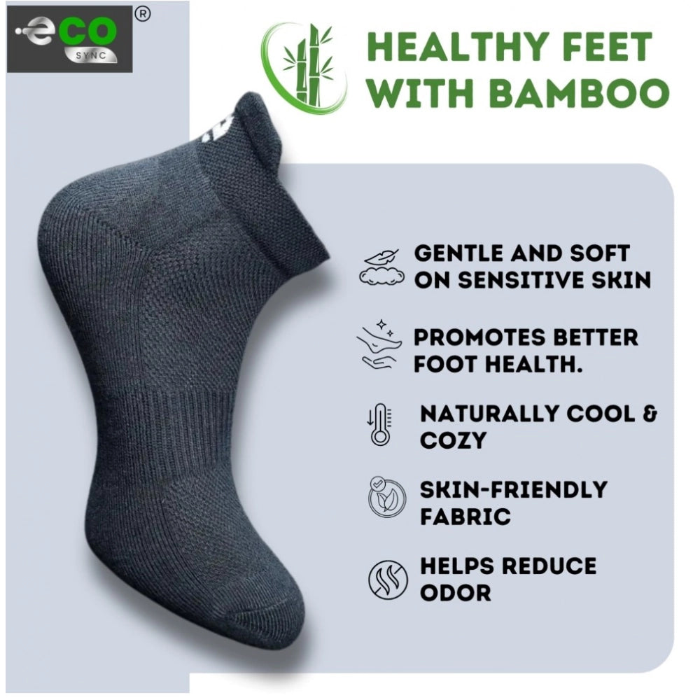 4_Pair Set Unisex Casual Bamboo Cotton Printed Ankle Length Socks (Multicolor)