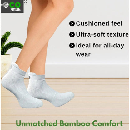 4_Pair Set Unisex Casual Bamboo Cotton Printed Ankle Length Socks (Multicolor)