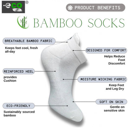 4_Pair Set Unisex Casual Bamboo Cotton Printed Ankle Length Socks (Multicolor)