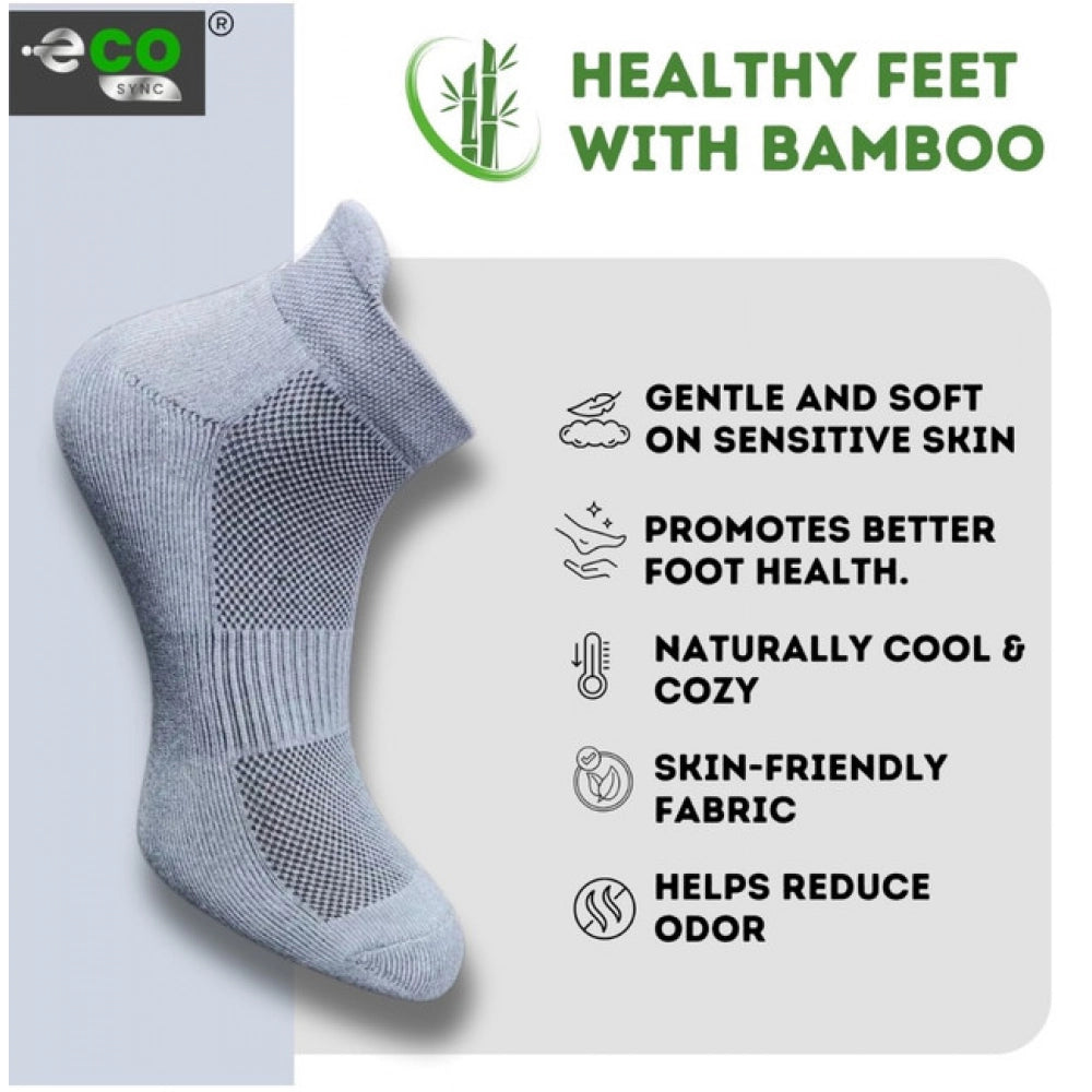 4_Pair Set Unisex Casual Bamboo Cotton Printed Ankle Length Socks (Multicolor)