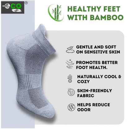 4_Pair Set Unisex Casual Bamboo Cotton Printed Ankle Length Socks (Multicolor)