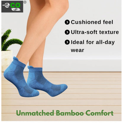 4_Pair Set Unisex Casual Bamboo Cotton Printed Ankle Length Socks (Multicolor)