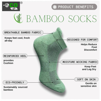 4_Pair Set Unisex Casual Bamboo Cotton Printed Ankle Length Socks (Multicolor)