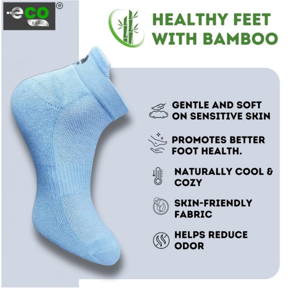 4_Pair Set Unisex Casual Bamboo Cotton Printed Ankle Length Socks (Multicolor)