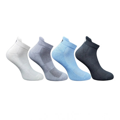 4_Pair Set Unisex Casual Bamboo Cotton Printed Ankle Length Socks (Multicolor)