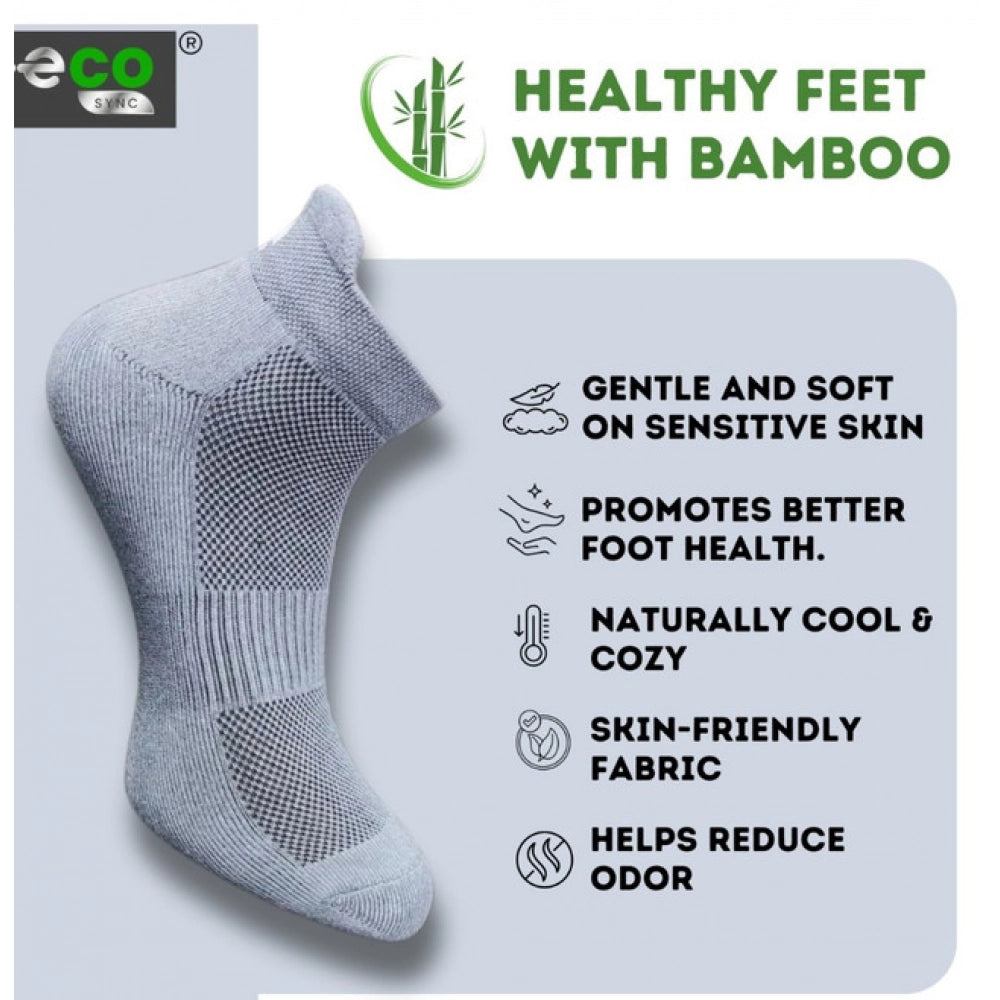 4_Pair Set Unisex Casual Bamboo Cotton Printed Ankle Length Socks (Multicolor)